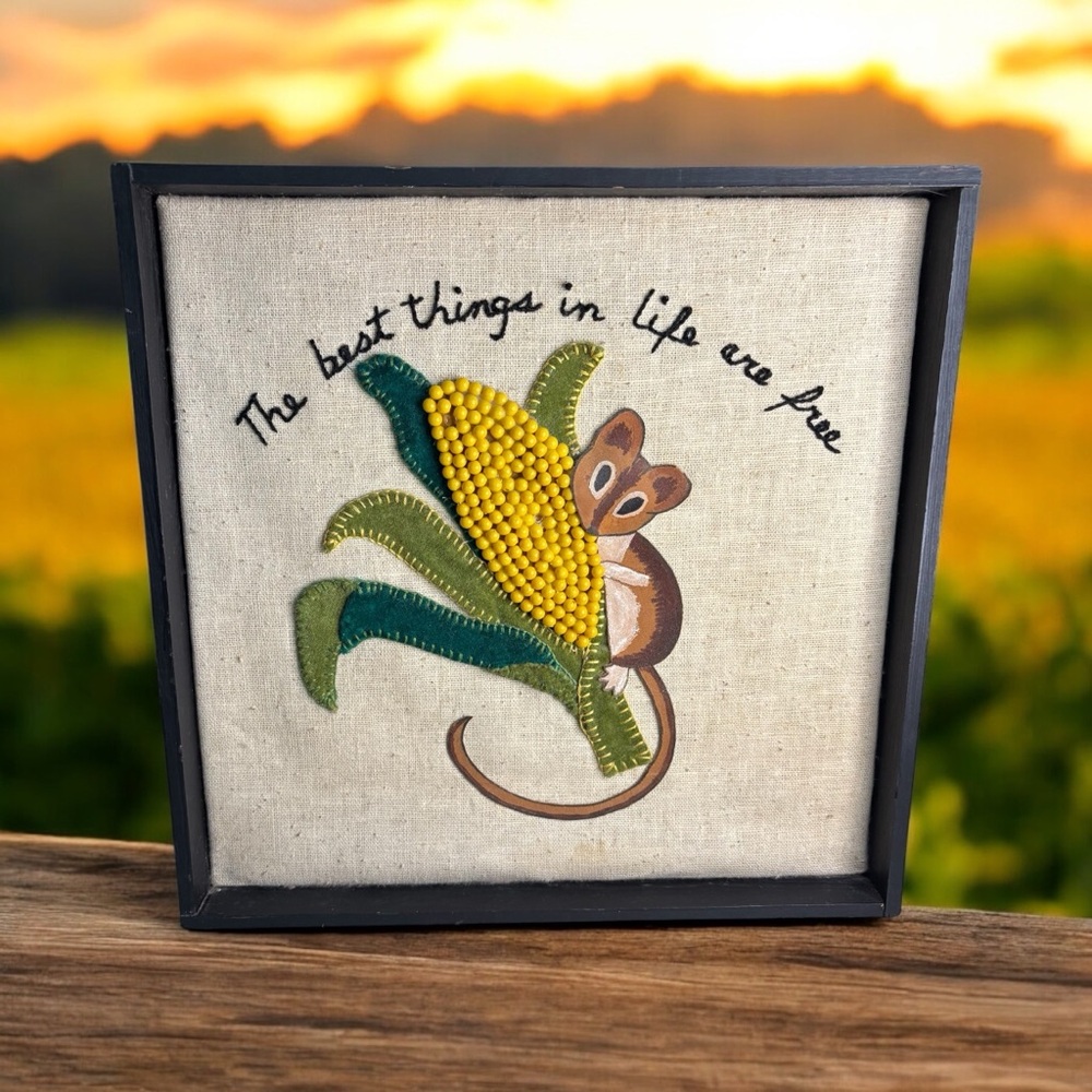 1974 Hand Crafted Crewel Embroidery Kit #7440 Complete “The Best Things In Life